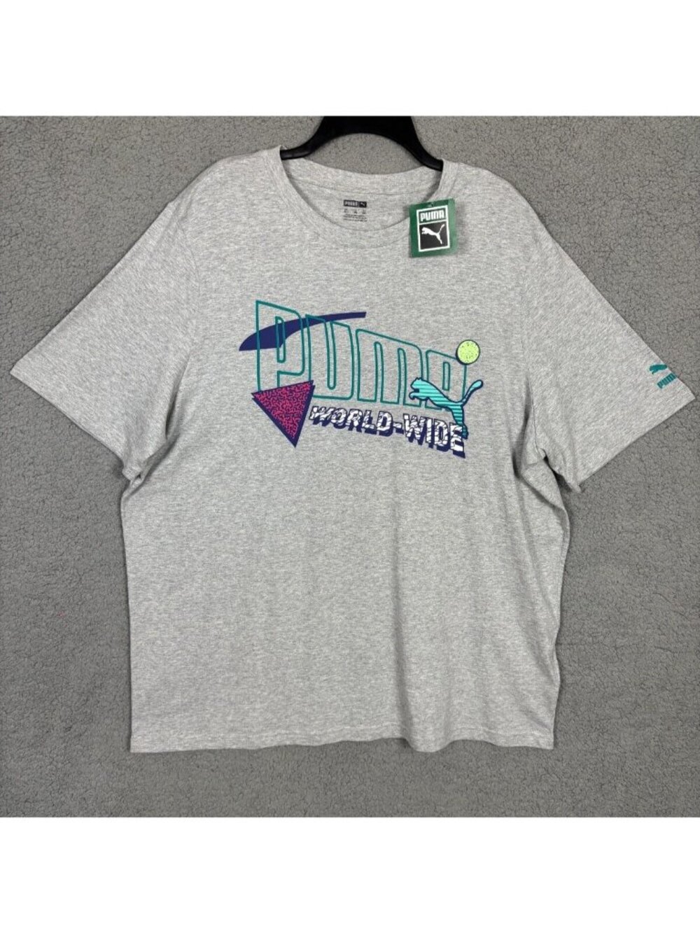 PUMA Men's Classics Daytona Graphic Tee Shirt Gray XXL New With Tag's.
